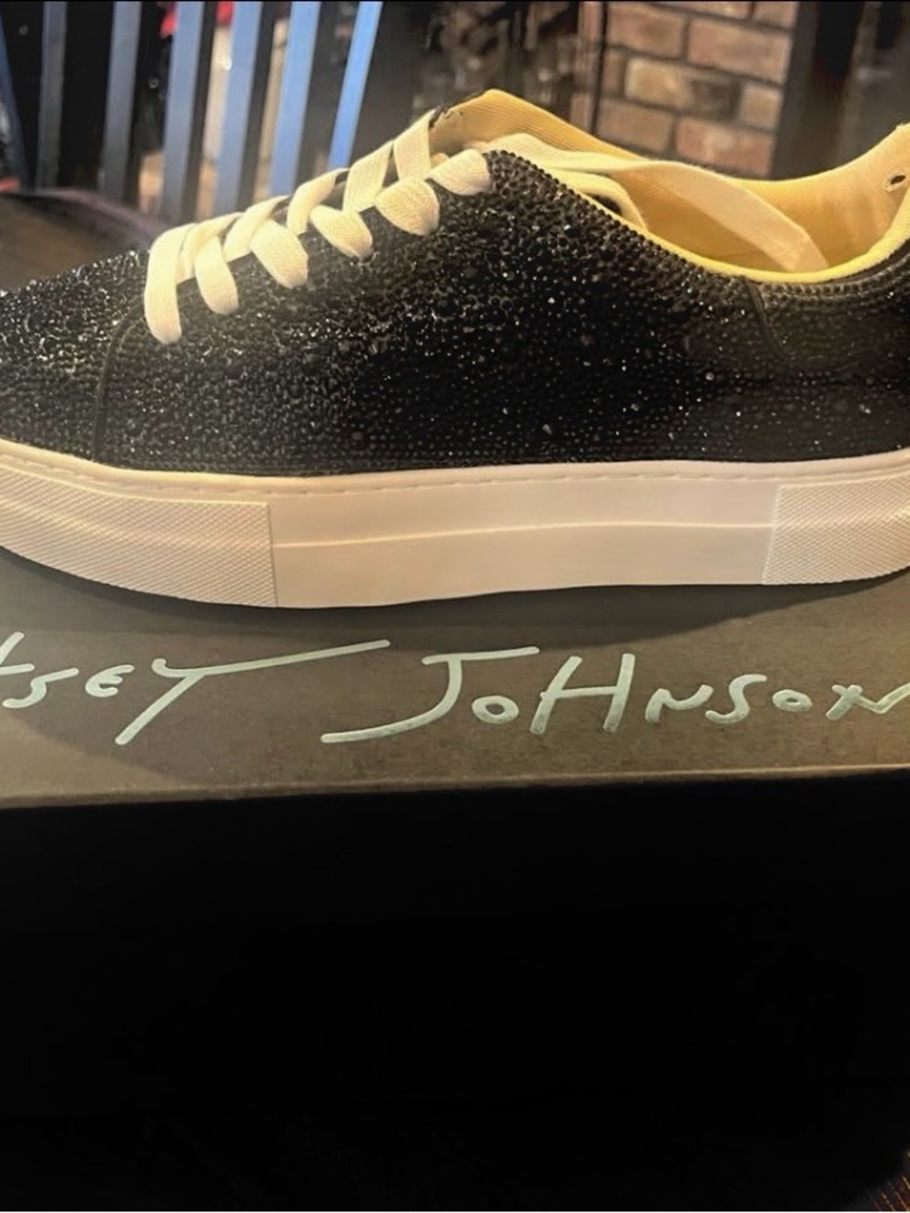 Betsey Johnson Black Rhinestone Sneakers Size 8.5 NWT